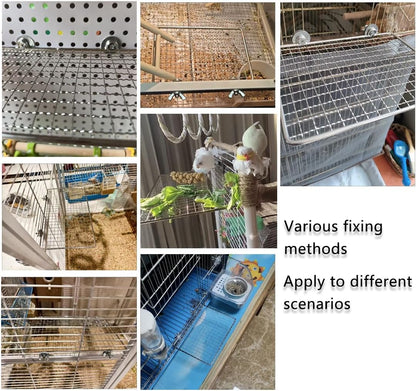 Parrot Perch Platform, Stainless Steel Bird cage Stand, Bird cage Accessories, Suitable for Birds, Parrots, Macaws, Budgies, Parakeets, Hamsters and Other Small Animals