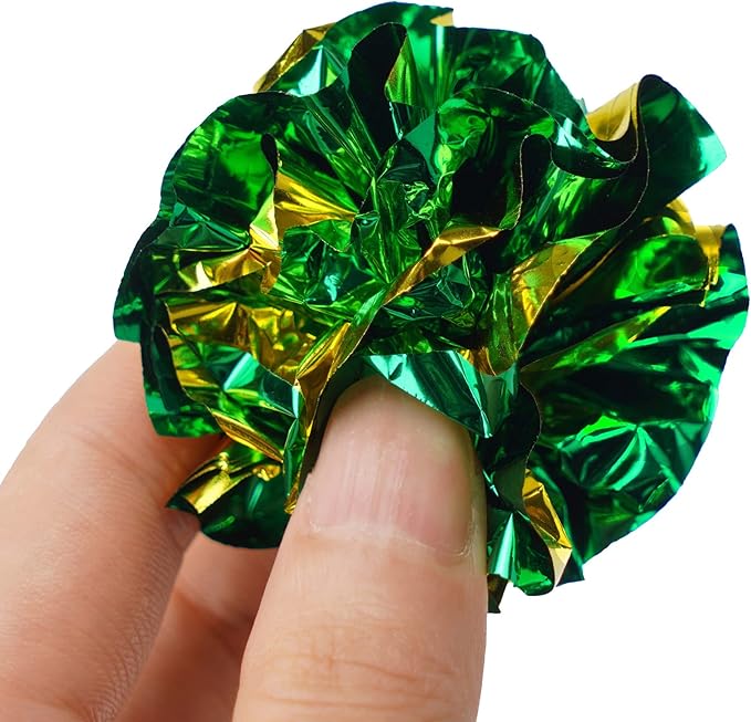 CHIWAVA 45PCS 1.6'' Mylar Balls Cat Toy Shiny Crinkle Ball Kitten Crackle Lightweight Play Assorted Color