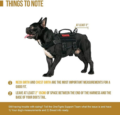 OneTigris Tactical Dog Harness,Puppy Harness with Handle, Military Vest for Small Dogs Outdoor Easy Control Training Walking
