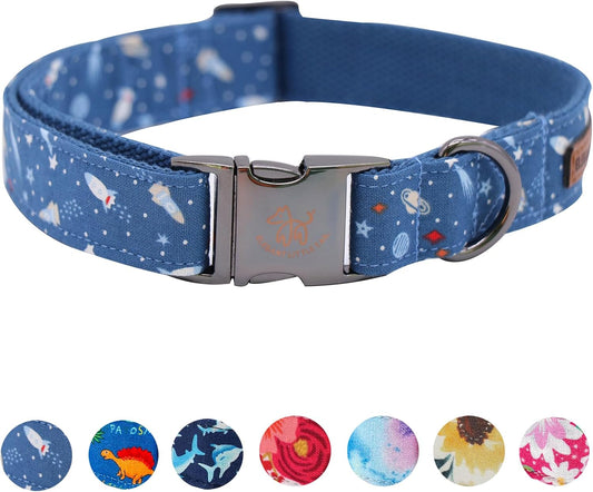 Elegant little tail Dog Collar, Blue Universe Pattern Pet Collar Durable Cute Dog Collars Male Pet Gift Adjustable Dog Collar for X-Small Dogs