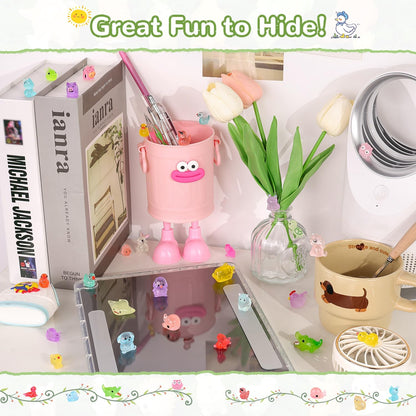 150PCS Mini Resin Animals Tiny Cute Figurines Glow in Dark, Miniature Figures to Hide, Little Animal Toys Small Accessories for Topper Desk Garden Dollhouse Landscape Aquarium Ornaments Crafts & Decor