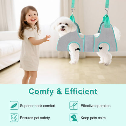 Dog Grooming Hammock, Dog Grooming Harness for Small Dogs, Dog Hanging Harness for Nail Trimming with Pet Nail Clippers Nail Trimmers Grooming Scissors, Dog Grooming Sling