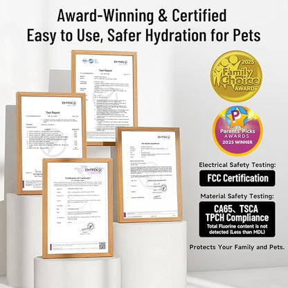 Veken Cat Water Fountain with Detachable Tank, Easy to Clean & Assemble, 84oz/2.5L Automatic Pet Drinking Dispenser with Quiet Operation & LED Light for Cats, Dogs and Small Pets, Black