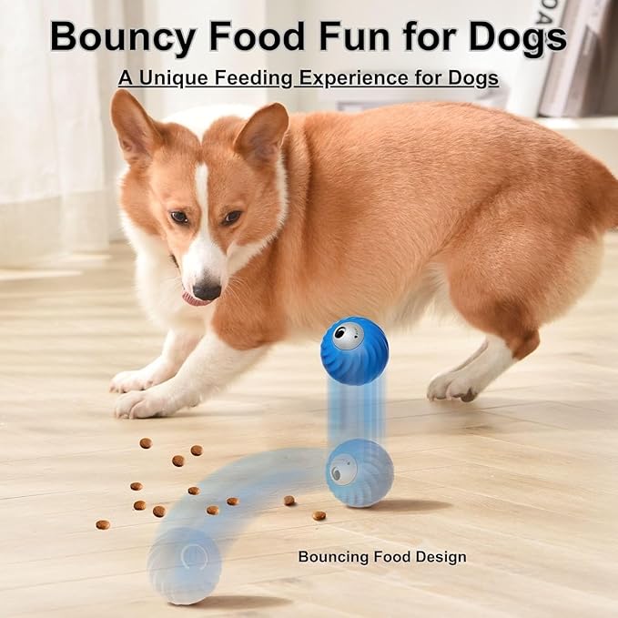 Zoomie Buddy 2.0 Interactive Dog Toys,MotionActivated Moving Dog Toy for Small/Medium Dogs,Enrichment Toys for Dogs, Dog Feeder Puzzle Toy, Dog Track Food Leaking Ball. (Blue)