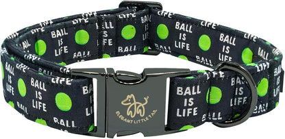 Elegant little tail Dog Collar, Holiday Pet Collar Boy Dog Collar Durable Dog Collars Ball Print Soft Pet Gift Adjustable Dog Collar for Small Medium Large Dogs