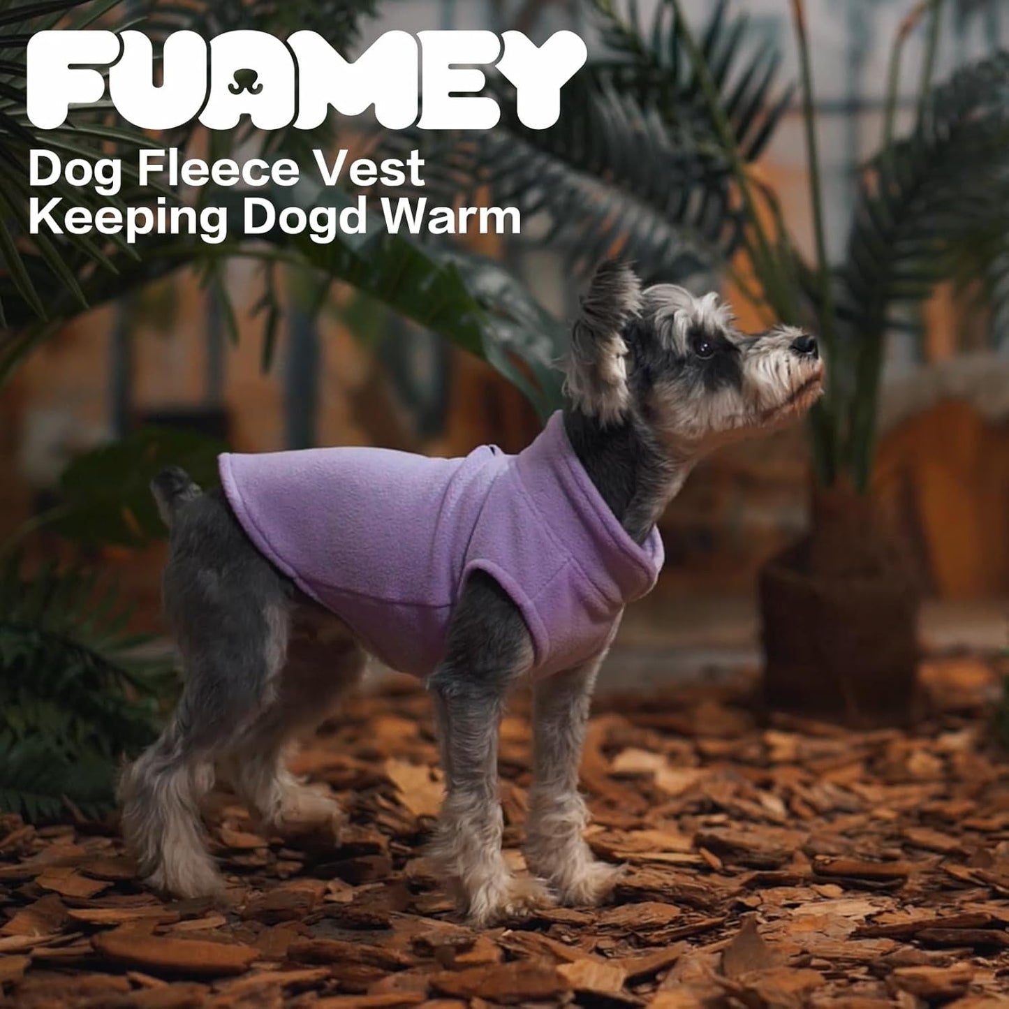 FUAMEY Dog Fleece Vest for Large Dogs,Warm Stretchy Dog Sweatshirts Pullover with Leash Hole Dogs Sweater Soft Pet Turtleneck Cozy Pet Vest Lightweight Sleeveless Purple XXL