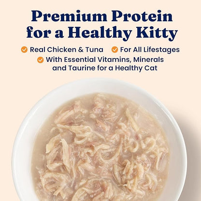 Solid Gold Wet Cat Food Shreds in Gravy - Healthy Canned Cat Food Made w/Real Chicken & Tuna Shreds, Vitamins & Minerals - Grain Free & Gluten Free Canned Meals for Cats & Kittens - 24ct/3oz Can