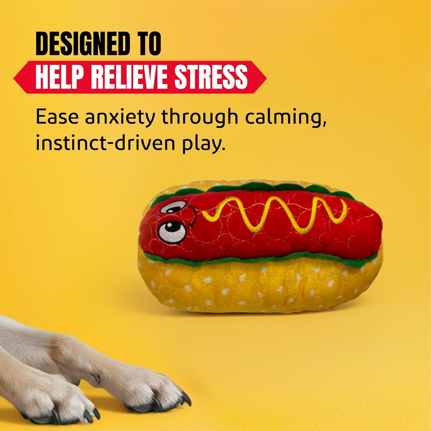 Bite Force - Durable & Strong Dog Toy Wieny Wiggle with Squeaker, Kevlar-Reinforced Seams for Aggressive chewers- red.