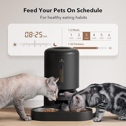 PETLIBRO Automatic Cat Feeder, Automatic Cat Food Dispenser with Freshness Preservation, Timed Cat Feeders with Low Food Sensor for Dry Food, Up to 6 Meals Per Day, Granary Pet Feeder for Cats/Dogs