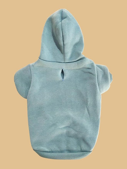 QWINEE Basic Dog Hoodie Sweatshirt Puppy Sweater Warm Cat Costumes Pet Clothes for Chihuahua Puppy Kitten Small Medium Dogs Cadet Blue X-Small
