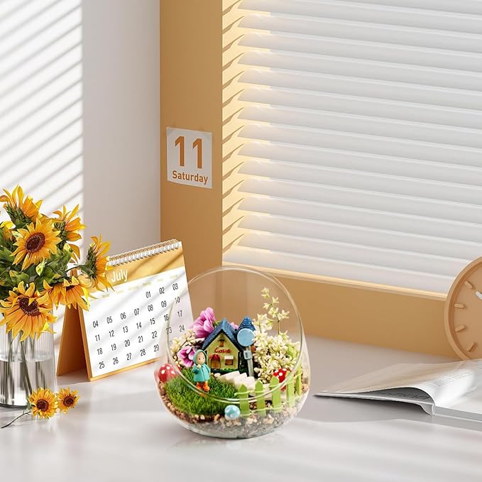 Angoily Cut Bowl Glass Vase Candle Holder Globe Bowl Terrarium Container Glass Planter Fruit Jar Floral Holder