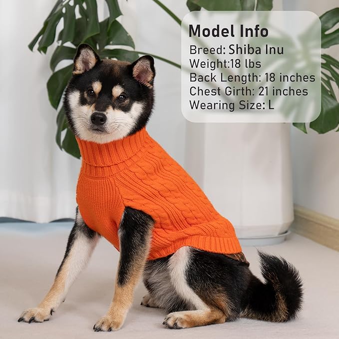 KYEESE Dog Sweater Soft Pullover Dog Sweaters for Small Dogs Girl Stretchy Knitwear Cat Clothes Thick Pet Coat for Fall Winter Cold Weather Warm Turtleneck Small Dogs Sweater with Gingham Patchwork