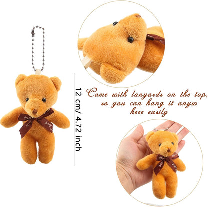 108 Pack Mini Teddy Bear Toys Bulk Small Plush Stuffed Bear Toy Keychain for Birthday Wedding Baby Shower Party Favor Valentines Christmas Gifts Goodie Bag Fillers, 18 colors