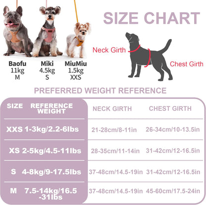 Puppytie No Pull xs Dog Harness with Multifunction Dog Leash,Soft Adjustable No Choke Escape Proof Pet Harness Vest,Polka dots Taro Purple,XS