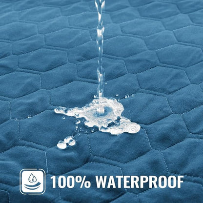 Nanbowang Waterproof Dog Bed Cover - Washable, Quilted Pet Pillow Replacement - Easy to Remove Hair - Lovely Puppy Cover for Dog/Cat 44x54x6