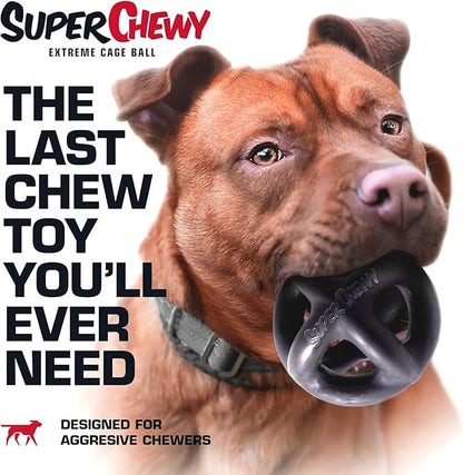 Tuff Pupper SuperChewy Extremely Tough Cage Ball for Dogs | Durable Heavy Duty Natural Rubber | Tough Chew Toy for Strong Chewers | Heavy Duty for Medium Large Breed | Strong but NOT Indestructible