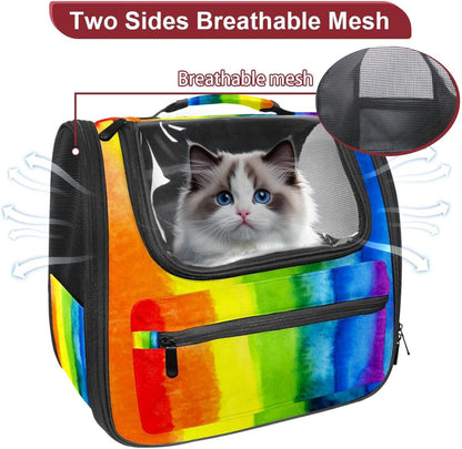 Rainbow Pet Travel Carrier Soft Sided Portable Bag for Cats, Small Dogs, Kittens or Puppies