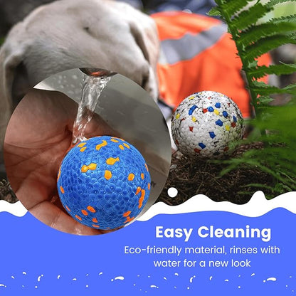 2 Pack Dog Balls Indestructible Interactive Dog Ball Durable Chew Toy for Aggressive Chewers Water-Friendly Tough Bouncing Ball for Dogs (2 Balls)