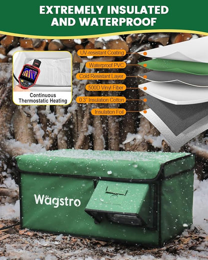 Heated Cat House for Outside, Waterproof Awning & Escape Door Heated Cat Houses for Indoor/Outdoor Cats in Winter, Elevated & Insulated Outdoor Cat Shelter for Feral Cat