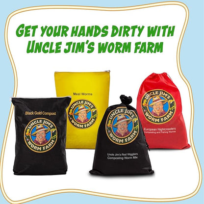 Uncle Jim's Worm Farm 1000 Count Mealworms for Reptiles and Chickens | Mealworms for Feeding Lizard, Gecko, Bearded Dragons, Chickens, Birds, and More | Suitable for Fishing Bait