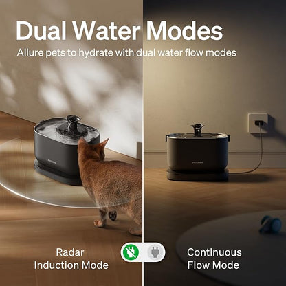 PETLIBRO Cat Water Fountain, Cordless Pet Water Fountain Battery Operated, 2.5L/84oz Dockstream Water Fountains for Cats Indoor, Cat Fountain with Stainless Steel Tray, Easy to Clean BPA-Free