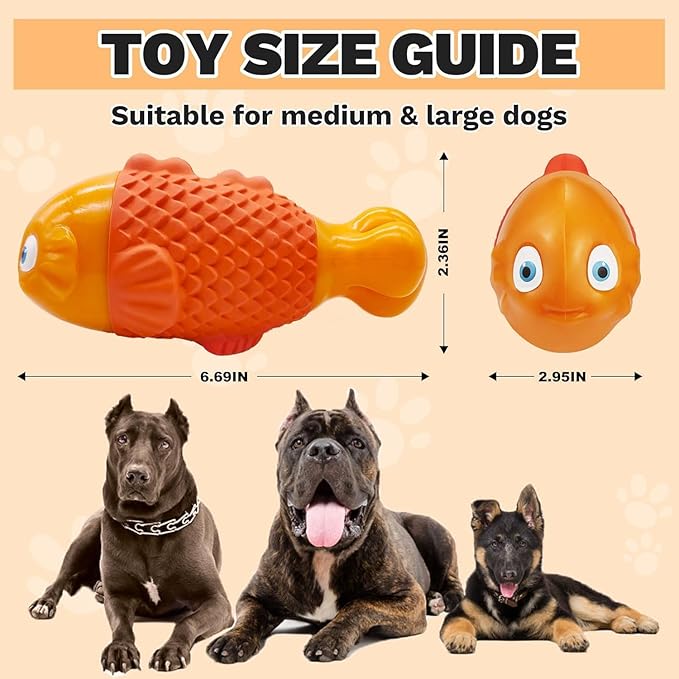 WinTour Indestructible Dog Toys for Aggressive Chewers, Tough Chew Toys for Medium & Large Breeds, Squeaky and Durable Chewers for Large Dogs