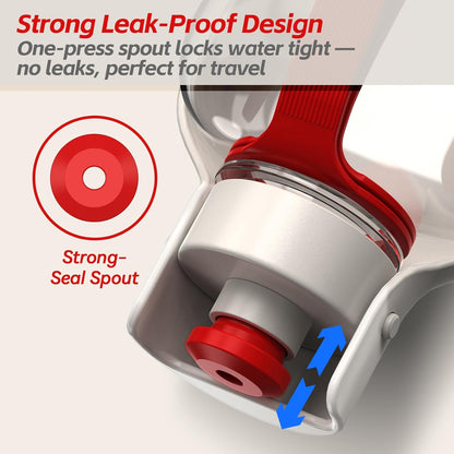 Portable Dog Water Bottle – 19 oz, Exclusive Latest Large Wide-Mouth Folding Design, Durable Handle Strap, Food-Grade Plastic, Ideal for Walking, Hiking & Outdoor Travel（Light brown）