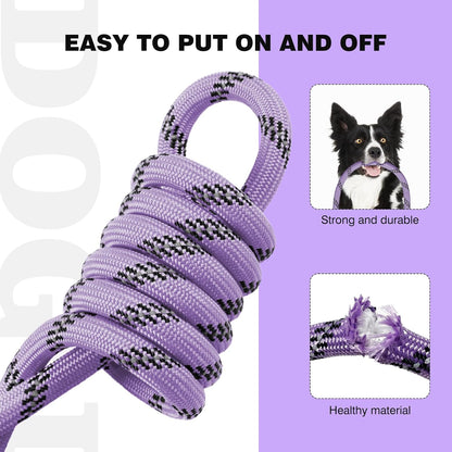 lynxking Slip Lead Dog Leash Reflective, Heavy Duty Comfortable Strong Rope for Large Medium Small Dogs No Pull Pet Training (Light Purple, 2PCS Large 1/2in x 6ft)