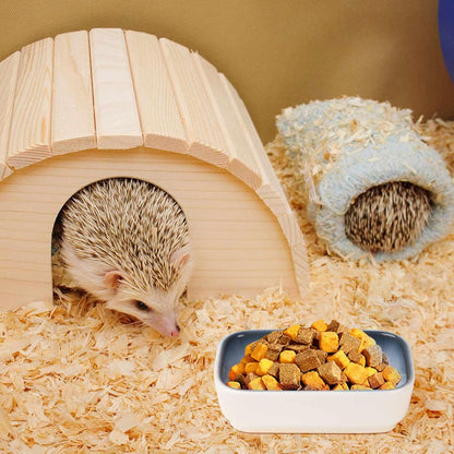 Ceramic Feeding Bowls for Small Animals, Ideal for Hamster, Guinea Pig, Hedgehog and Gerbil (Blue + Green + Brown)