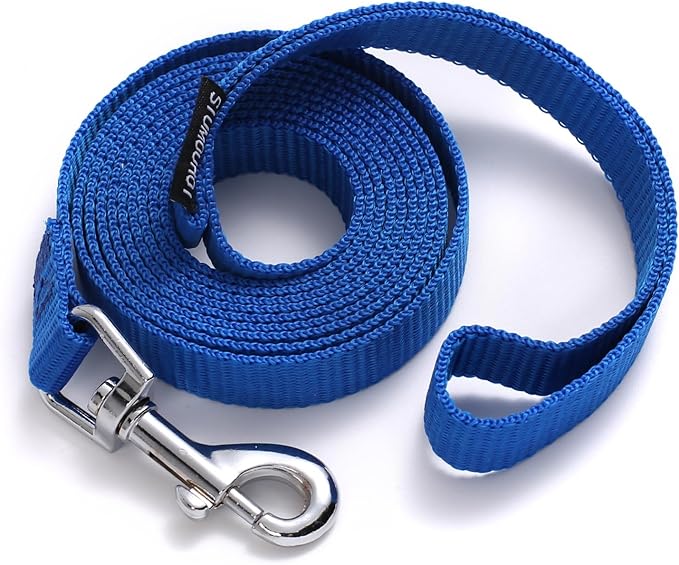 6 FT Puppy Leash, Strong Traditional Style Leash with Easy to Use Collar Hook,Dog Lead Great for Small and Medium and Large Dog (Blue, 5/8 in x 6 ft)