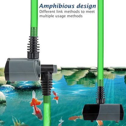 WaterRebirth (HSUP-1400F) Submersible Water Pump With Fountain Jets - Pond Pump - Submersible Pump - Water Fountain Pump - Aquarium Pump