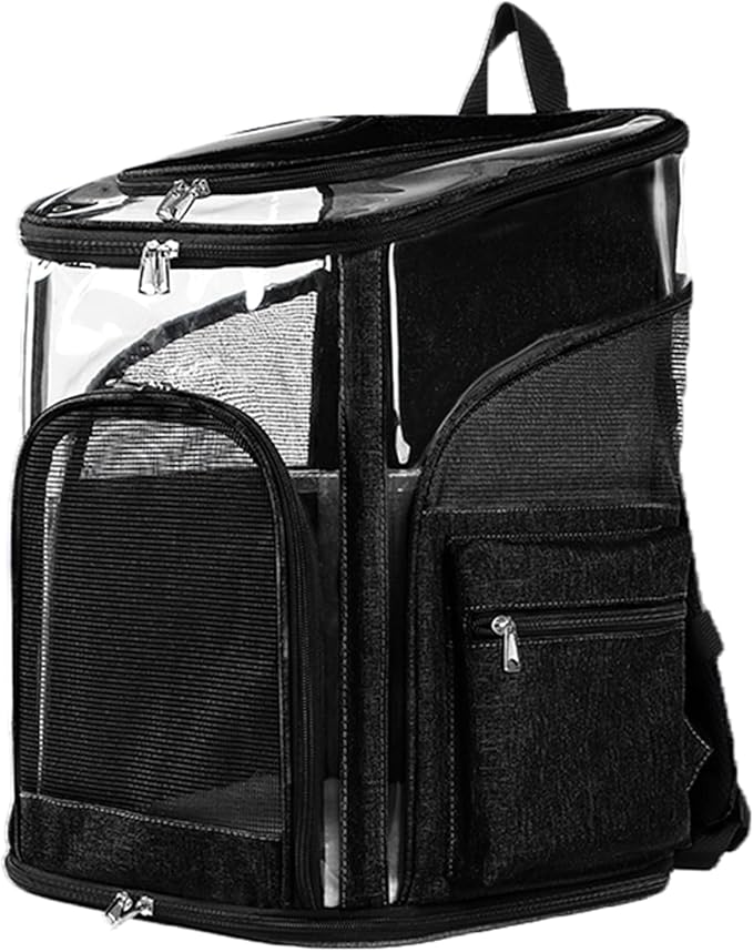 Cat Carriers Dog Carrier Pet for Small Medium Cats Dogs Puppies up to 25 Lbs, TSA Airline Approved Soft Sided, Collapsible Travel Puppy - Black Grey (M: 13" LX11.4 WX17.3 H, Black)