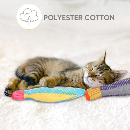 4Pcs Catnip Toy, Plush Cat Toys with Jingly Bell, Bite Resistant Chew Toys, Catnip Filled Cartoon Cat Teething Chew Toy for All Cats