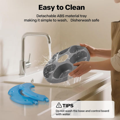 PetPrime 6-Meal Automatic Cat Feeder with Two Ice Packs,Cordless Rechargeable Cat Food Dispenser for Cats and Small Dogs Wet Food Auto Pet Feeder Black