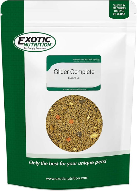 Exotic Nutrition Glider Complete 18 lb | Natural Fruit Bits | Sugar Glider Food