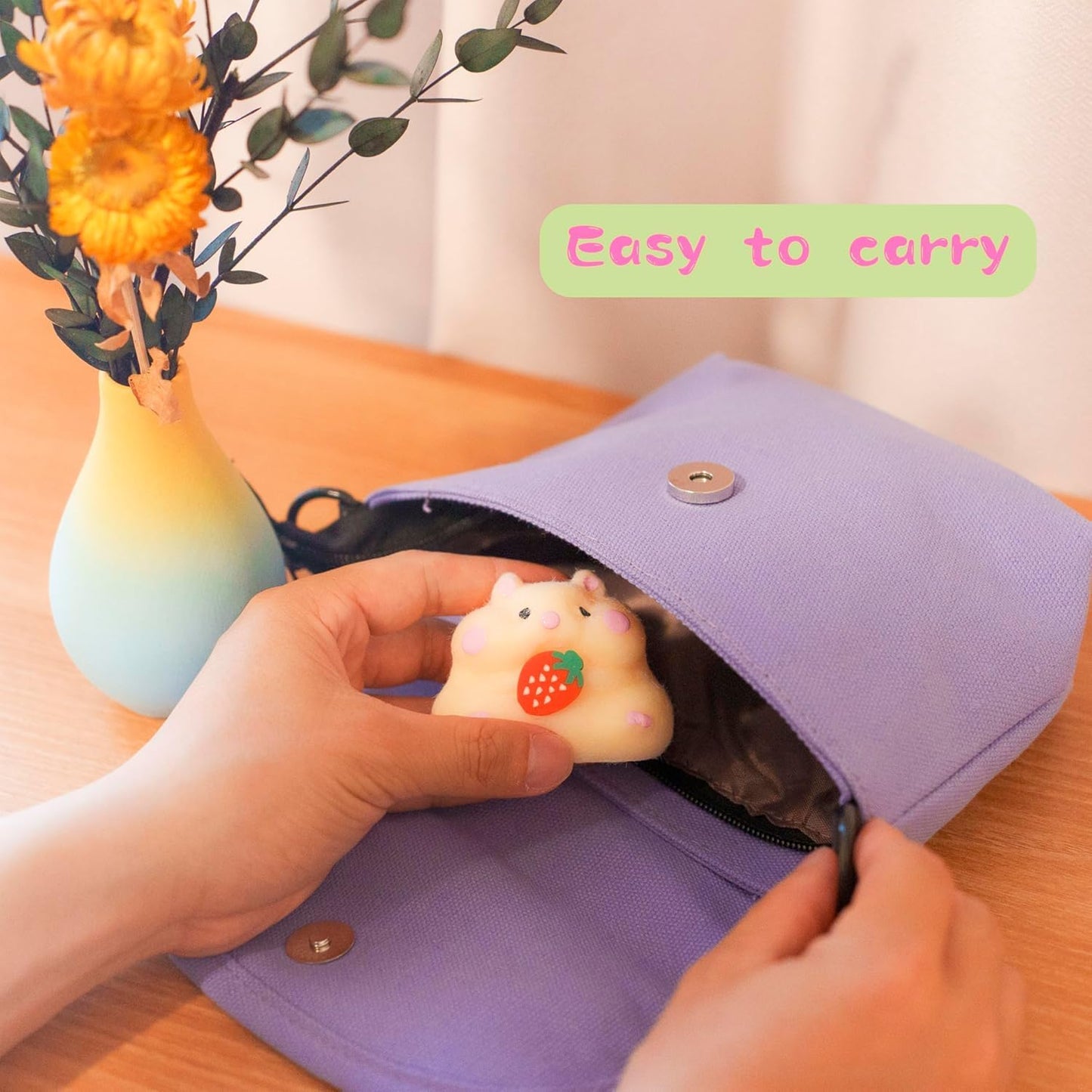 2pcs Fluffy Hamster Taba Squishy Toy – Ultra-Soft Realistic Pet Squeeze – Kawaii Animals Stress Relief Fidget Sensory Toys, Soft Silicone Squeeze Gifts for Children, Teens, and Adults