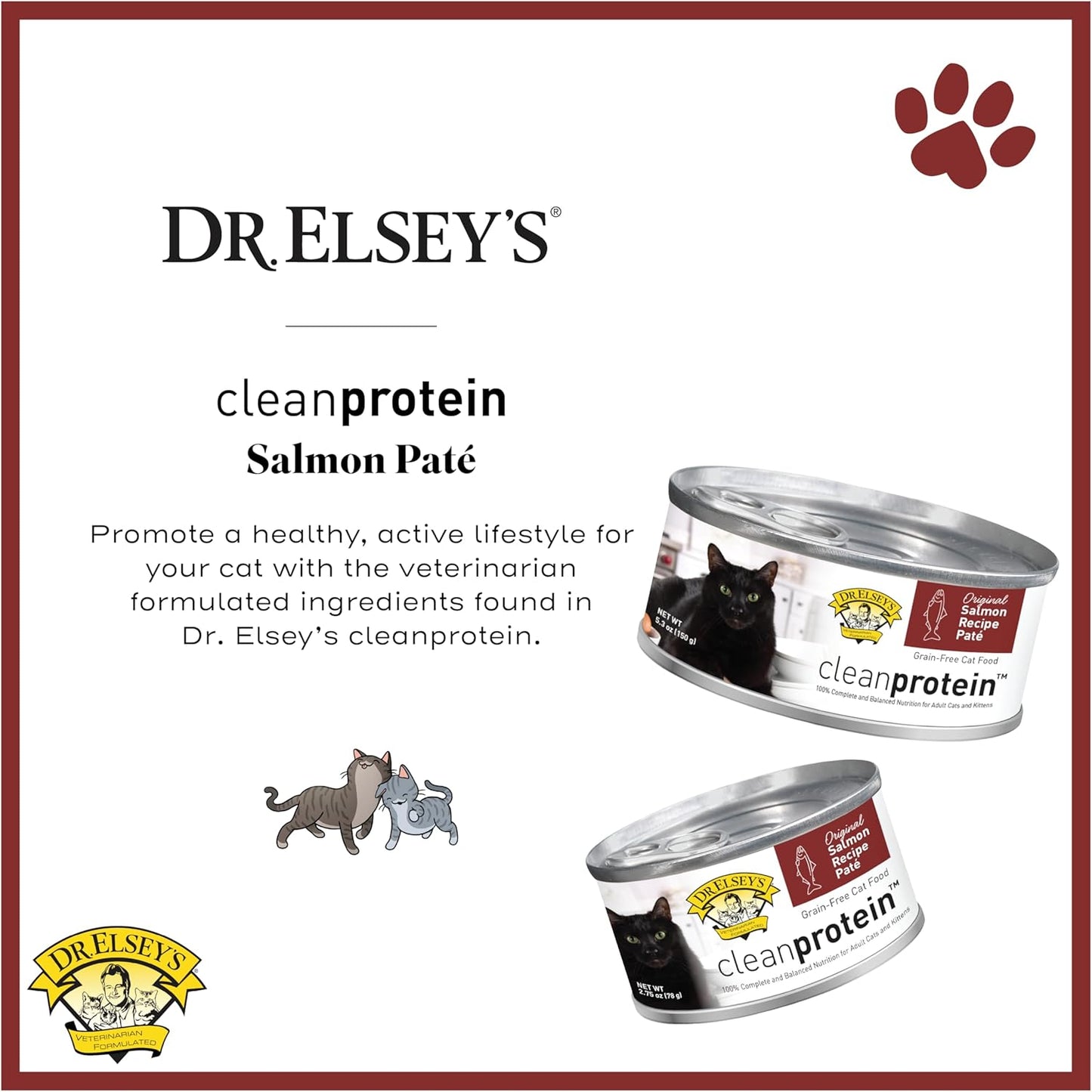 Dr. Elsey's cleanprotein Original Salmon Recipe Wet Cat Food 5.3 oz (Pack of 24)