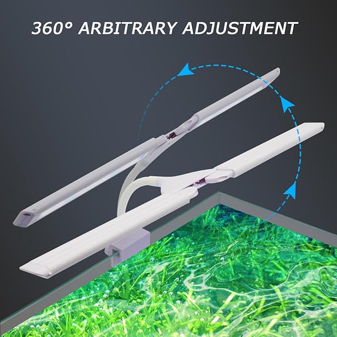 LED Aquarium Light Full Spectrum Clip Fish Tank Light Plants Light Double Swing Arm Light 4W (A00)