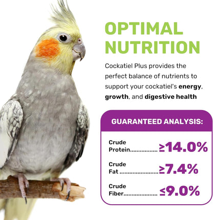 Cockatiel Plus 5 Lbs, Cockatiel Bird Seed, Nutrient-Rich Mixed Birdseeds, Bird Food for Cockatiels, Natural Mixed Seeds for Other Small Parrot, Support Daily Growth Energy and Healthy Balanced Diet