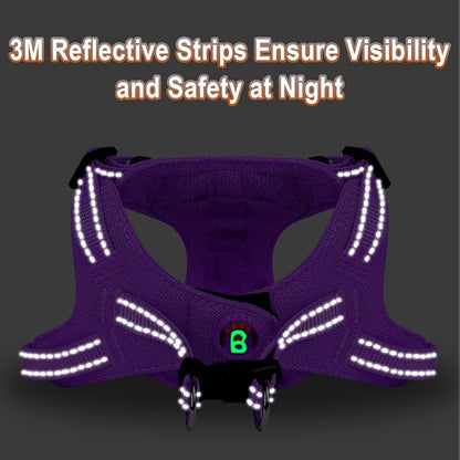 Dog Harness Step in Dog Vest Harness, Reflective Adjustable Puppy No Pull Harness Breathable Soft for Small and Medium Dogs Cats, Purple, XS