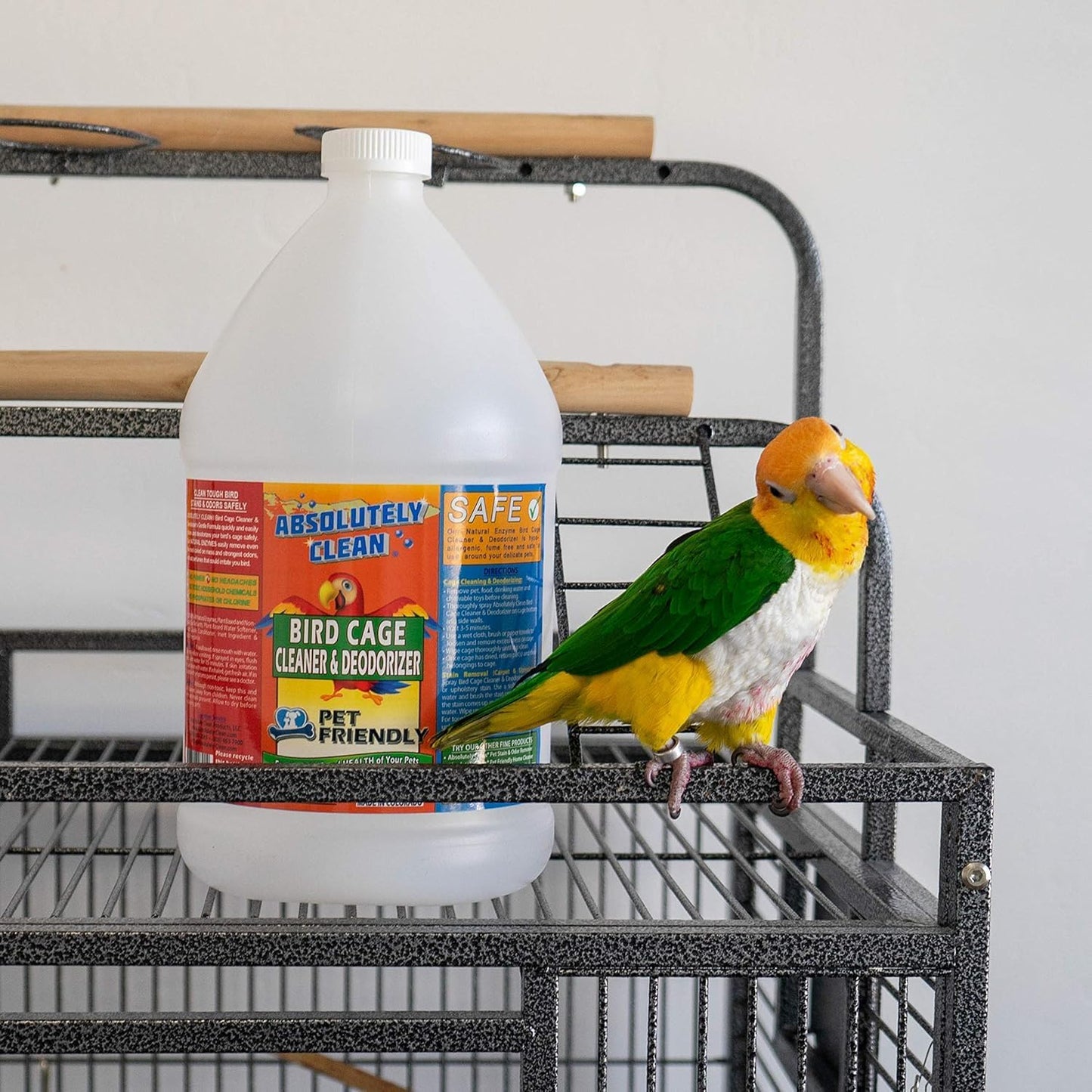 Absolutely Clean Amazing Bird Cage Cleaner and Deodorizer - Just Spray/Wipe - Safely & Easily Removes Bird Messes Quickly and Easily - Made in The US - Fragrance Free - (128oz Pack of 4)