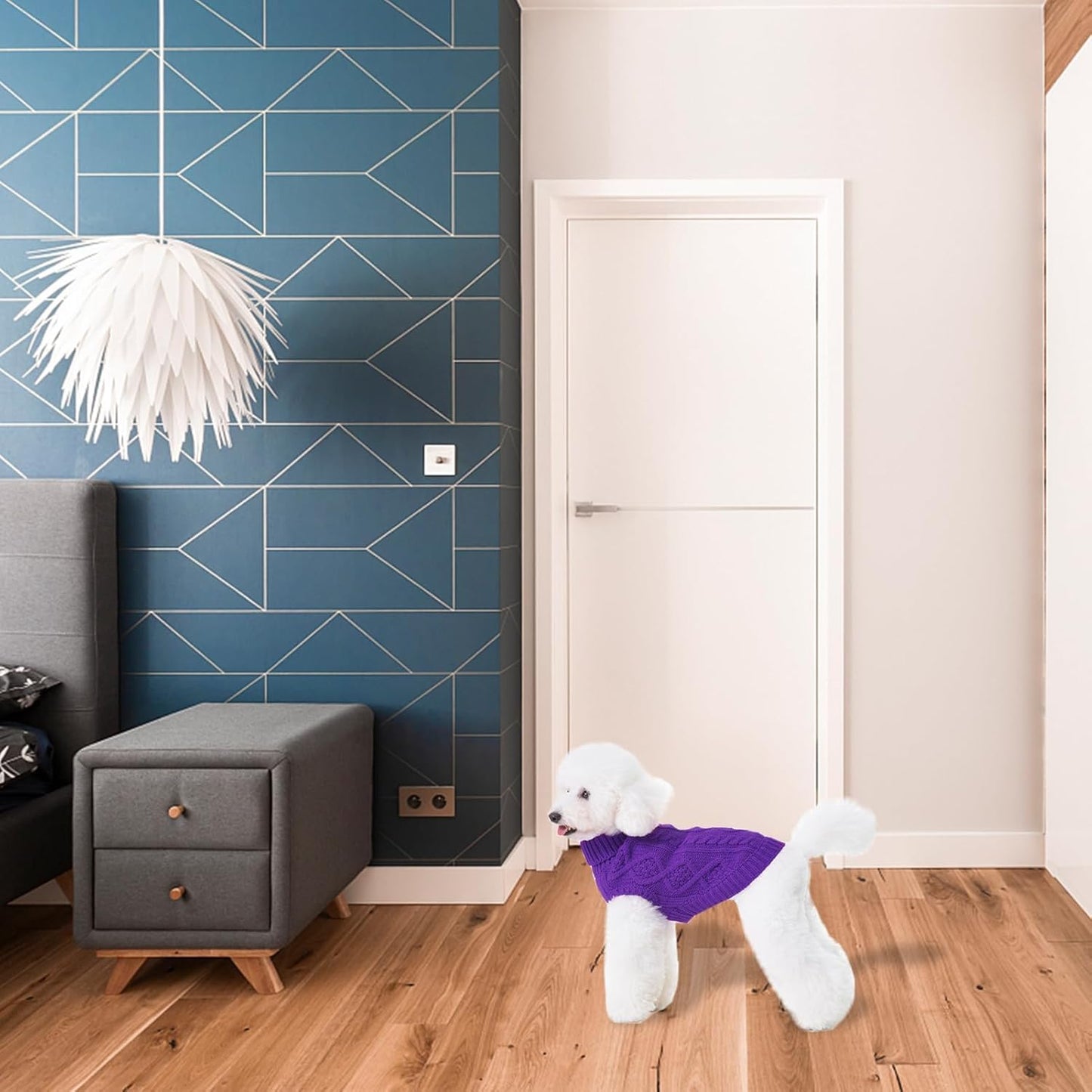 BINGPET Thermal Knitted Dog Sweater for Small Medium Large Dogs,Winter Puppy Cat Coat Warm Sweartershirts Outfits,Classic Cable Knit Turtleneck Pullover Dog Jumper Coat Warm Sweartershirts