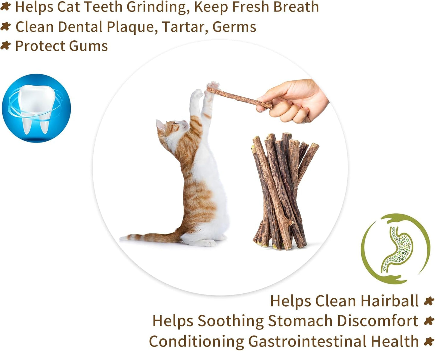 [ 35pcs Silvervine Sticks for Cats, Matatabi Cat Chew Sticks, Catnip Toys, Wooden Dental Sticks for Indoor Cats, Kitty, Kitten Teething Interactive Wand Toys