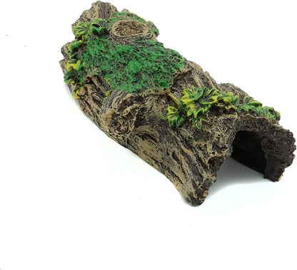 JIH Aquarium Decorations Resin Hollow Tree Trunk Ornament, Bettas House Cave Wood House Decor for Fish Tank (HS-SP207)