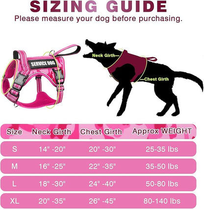 WINSEE Tactical Dog Harness, No Pull Dog Harness for Medium Large Dogs with Handle & Molle, Military Service Dog Vest Harness in Training Pet Harness for Small Dogs
