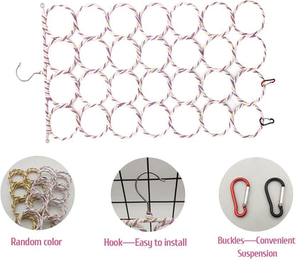 BNOSDM 4 Packs Bird Hemp Rope Net Swing Climbing Rope Net for Birds Parrot Ladder Macaw Hanging Hammock Activity Toy for Rats Parakeet Cockatiel Cockatoo Conure African Grey Budgie