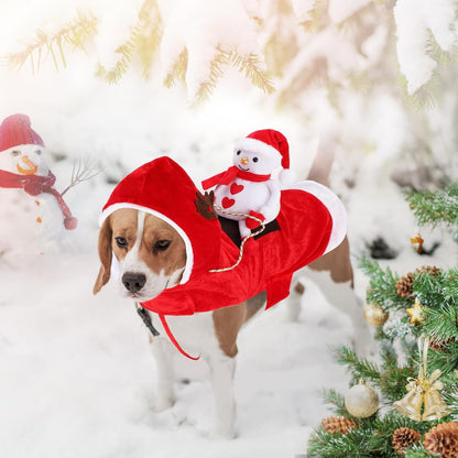 BWOGUE Santa Dog Costume Christmas Pet Clothes Santa Claus Riding Pet Cosplay Costumes Party Dressing up Dogs Cats Outfit for Small Medium Large Dogs Cats