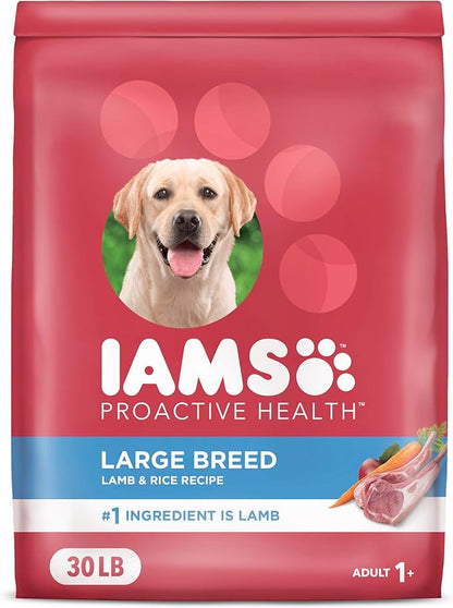 IAMS Proactive Health Large Breed Adult Dry Dog Food Lamb & Rice Recipe, 30 lb. Bag