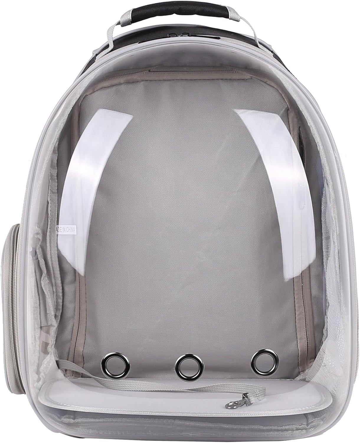 halinfer Dual Extension Pet Backpack Carrier for Large Cat and Small Puppy up to 20 Pounds, Clear Space Capsule Astronaut Transparent Bubble Window Pet Vet Travel Visit Bag