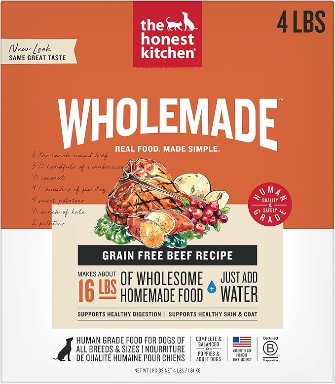 The Honest Kitchen Wholemade™ Grain Free Beef Dog Food, 4 lb Box